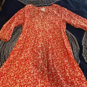 The Nines by Hatch Maternity - Red Maxi Dress with White Flowers